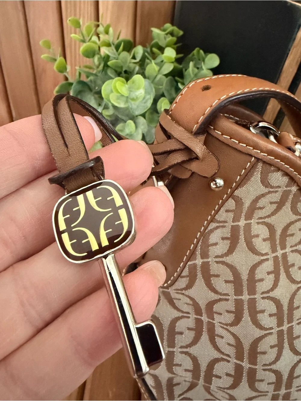 Fossil Monogram Jacquard Hobo Bag, Vintage Y2K